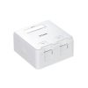 Surface Mount Box with shutter and ID plate Accepts Cat5E/Cat6/Cat6A Keystone Jacks