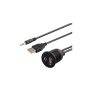USB Flush Mount - 1M 3ft 3.5mm & USB 3.0 AUX Extension Mount, Dash Mount