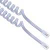 DKURVE® Telephone Phone Handset Cable Cord Landline 8Ft Uncoiled / 1.4Ft Coiled Landline Phone Handset Cable RJ9 4P4C Telephone Accessory white