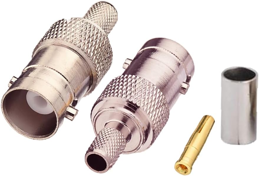 BNC Female Crimp RG58 Jack Suitable for RG142 LMR195 200 RG400 Coaxial Cable connectors