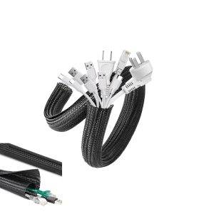 Cable Tidy Sleeve, Animal Proof Cable Wire Management Wrap Split Sleeve with Flame Retardancy, Cable Cover Protector Cord Organizer for TV, Computer, Home Theater, Car and More