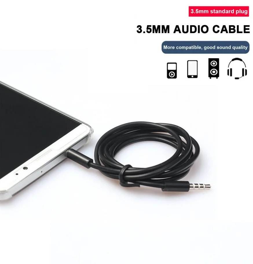 3.5mm Audio Cable Aux Cable Braided Male to Male Stereo Auxiliary Aux Jack Compatible for iPhone, iPad, Samsung Smartphones, Tablets Car Home Stereos, Beats Bose Sony Headphones Speaker