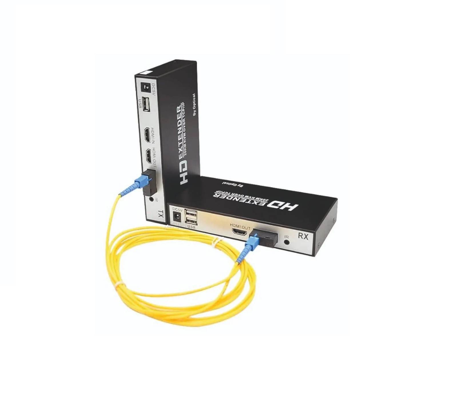 HDMI Over Fiber Converter with USB KVM and Loop Out, 1080p Fiber HDMI Extenders A Set, SC Port Singmode Single Fiber up to 20km DIVINE PLUS TRADING LLC DKURVE
