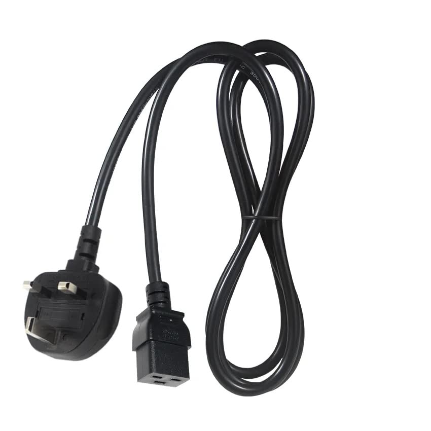DKURVE C19 POWER CABLE 3PIN 2.5MM -5M 5m UK 3 Pin Plug to IEC C19 Power Cable. Black DIVINE PLUS TRADING LLC