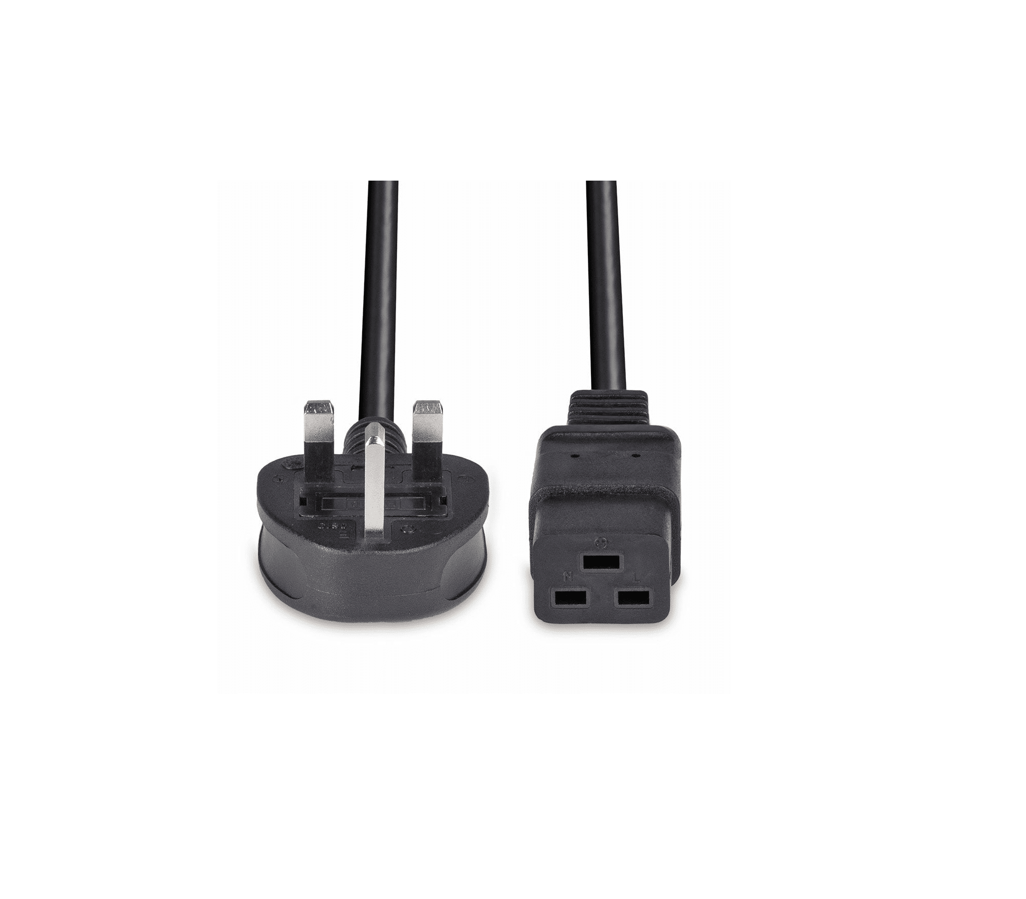 5m UK 3 Pin Plug to IEC C19 Power Cable. Black DIVINE PLUS TRADING LLC