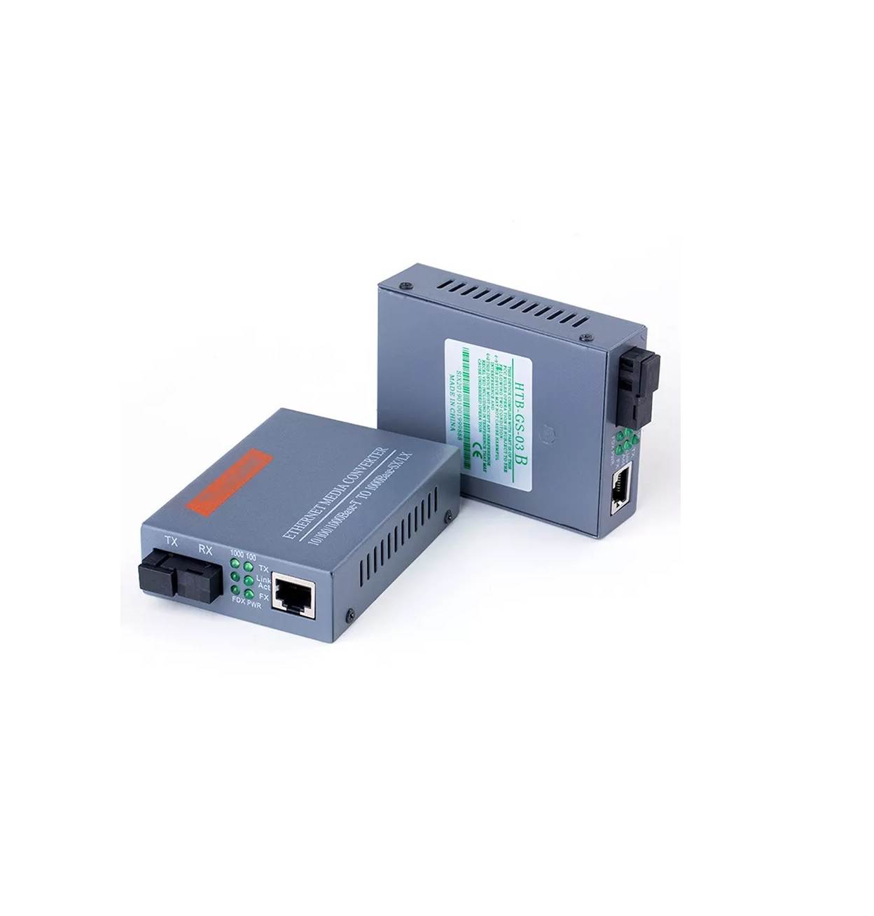 HTB-GS-03-A/B 1000M Single-Mode Single Fiber Optic Ethernet Media Converter (Gigabit Fiber Converter; 10/100/1000M UTP to 1000M Optical; Up to 100km Range; Auto-Negotiation; Flow Control) divine plus trading llc