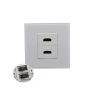 HDMI Multimedia Modular Wall Socket Face Plate (Dual HDMI) / Professional-Grade In-Wall Cable Management / Easy Installation / High-Quality Poly-Carbonate / White Color / For Home Theater & Office DIVINE PLUS TRADING LLCS