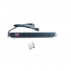 1U 6 Way 19 Inch PDU (Power Distribution Unit) / Universal 13A Mains Sockets / IEC C14 Plug / Heavy-Duty / Horizontal / Black / 2 Meter Cable / For Data Center, Telecom, Broadcast, HVAC