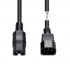 DKURVE Heavy Duty Computer Power Extension Cable (C14 to C15) / 15A 2.5MM 14 AWG / For Servers, UPS Networks, Cisco/HP Switches / 1.8M, 3M, 5M Options