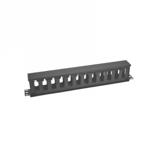 1U 19-Inch Rack Mount Cable Manager – 12 Slot Wire Organizer